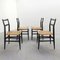 Mod. 646 Dining Chairs in Black Ash and Straw by Gio Ponti for Cassina, 1952, Set of 4 6