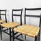 Mod. Sedie da pranzo nr. 646 in frassino nero e paglia di Gio Ponti per Cassina, 1952, set di 4, Immagine 8