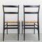 Mod. 646 Dining Chairs in Black Ash and Straw by Gio Ponti for Cassina, 1952, Set of 4 16