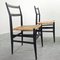 Mod. 646 Dining Chairs in Black Ash and Straw by Gio Ponti for Cassina, 1952, Set of 4, Image 2