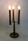 Lampada da tavolo vintage a tre braccia in ottone con candelabri, Italia, anni '50, Immagine 2