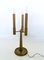 Lampada da tavolo vintage a tre braccia in ottone con candelabri, Italia, anni '50, Immagine 3