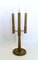Vintage Three-Arm Brass Table Lamp with Candelabra Design, Italy, 1950s 1