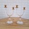 Italienische Art Deco Revival Kerzenhalter aus Acryl & Messing, 1980er, 2er Set 6