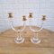 Italian Art Deco Revival Acrylic and Brass Candleholders, 1980s, Set of 2 7