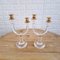 Italienische Art Deco Revival Kerzenhalter aus Acryl & Messing, 1980er, 2er Set 7