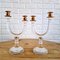 Italian Art Deco Revival Acrylic and Brass Candleholders, 1980s, Set of 2 1