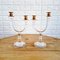 Italian Art Deco Revival Acrylic and Brass Candleholders, 1980s, Set of 2 2