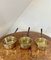 Large Antique Victorian Heavy Brass Saucepans, 1860, Set of 8 2