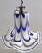 Postmodern Blue & White Murano Glass Pendant Lamp attributed to Mazzega, Italy, 1970s, Image 8