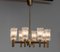 Brass Eight Arms Chandelier with Clear Art Glass Vases by Markaryd, Sweden, 1970s, Image 3