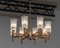 Brass Eight Arms Chandelier with Clear Art Glass Vases by Markaryd, Sweden, 1970s 4