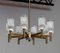 Brass Eight Arms Chandelier with Clear Art Glass Vases by Markaryd, Sweden, 1970s 1