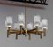 Brass Eight Arms Chandelier with Clear Art Glass Vases by Markaryd, Sweden, 1970s, Image 1
