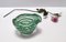 Murano Glass Bowl or Ashtray with Green Canes and Aventurine Glass by Alfredo Barbini, Italy, 1950s, Image 2