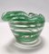 Murano Glass Bowl or Ashtray with Green Canes and Aventurine Glass by Alfredo Barbini, Italy, 1950s 4