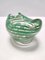 Murano Glass Bowl or Ashtray with Green Canes and Aventurine Glass by Alfredo Barbini, Italy, 1950s 6