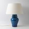 Blue Crackle Glaze Ginger Jar Ceramic Table Lamp, 1960s 1