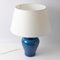 Lampada da tavolo in ceramica blu craquelé, anni '60, Immagine 8