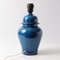 Blue Crackle Glaze Ginger Jar Ceramic Table Lamp, 1960s 5