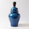 Lampe de Bureau Bleu Crackle Glaze Ginger Jar en Céramique, 1960s 4