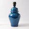 Blaue Keramik Tischlampe aus Ginger Jar mit Crackle Glasur, 1960er 3