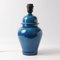 Blue Crackle Glaze Ginger Jar Ceramic Table Lamp, 1960s 3