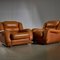 Hellbraunes Ledersofa Set, 3 8