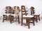 Spanish Brutalist Fishbone Chairs in Oak and Bouclé, 1960s, Set of 4, Image 15