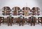 Spanish Brutalist Fishbone Chairs in Oak and Bouclé, 1960s, Set of 4 19