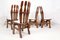 Mid-Century Brutalist Oak Dining Room Chairs, 1960s, Set of 4 6