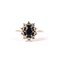18ct Model Marquise Sapphire with Diamonds Gold Ring, 1970s 3