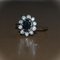 18ct Model Marquise Sapphire with Diamonds Gold Ring, 1970s, Image 7