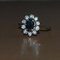 18ct Model Marquise Sapphire with Diamonds Gold Ring, 1970s, Image 9