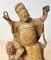Chinesischer Künstler der Ming Dynastie, geschnitzte Statuette von Guandi, God of War & Foo Dog, 1600er, Holz 2