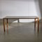 Large Wooden Table with Matte Colour Top and Metal Elements 1