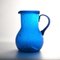 Blue Bubble Glass Pitcher with Tumblers, 1950s, Set of 7 7