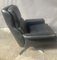 Italian Black Leather Swivel Chair in the style of Minotti, 1970s, Image 3