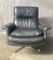 Italian Black Leather Swivel Chair in the style of Minotti, 1970s 1