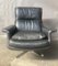 Italian Black Leather Swivel Chair in the style of Minotti, 1970s, Image 1