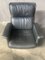 Italian Black Leather Swivel Chair in the style of Minotti, 1970s, Image 4