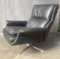 Italian Black Leather Swivel Chair in the style of Minotti, 1970s, Image 2