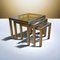 Mid-Century Hollywood Regency Brass Nesting Tables by Pierre Vandel, Set of 4, Image 3