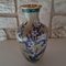 Vintage Emaille Vase mit blauen Blumen, 1950er 1