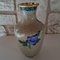 Vintage Emaille Vase mit blauen Blumen, 1950er 2