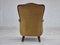 Danish Highback Armchair in Green Velour, 1950s 10