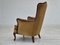 Danish Highback Armchair in Green Velour, 1950s 11