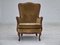 Danish Highback Armchair in Green Velour, 1950s 4