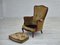 Danish Highback Armchair in Green Velour, 1950s, Image 19