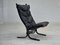 Norwegian Siesta Lounge Chair in Black Leather & Bentwood by Ingmar Relling for Westnofa, 1970s 1